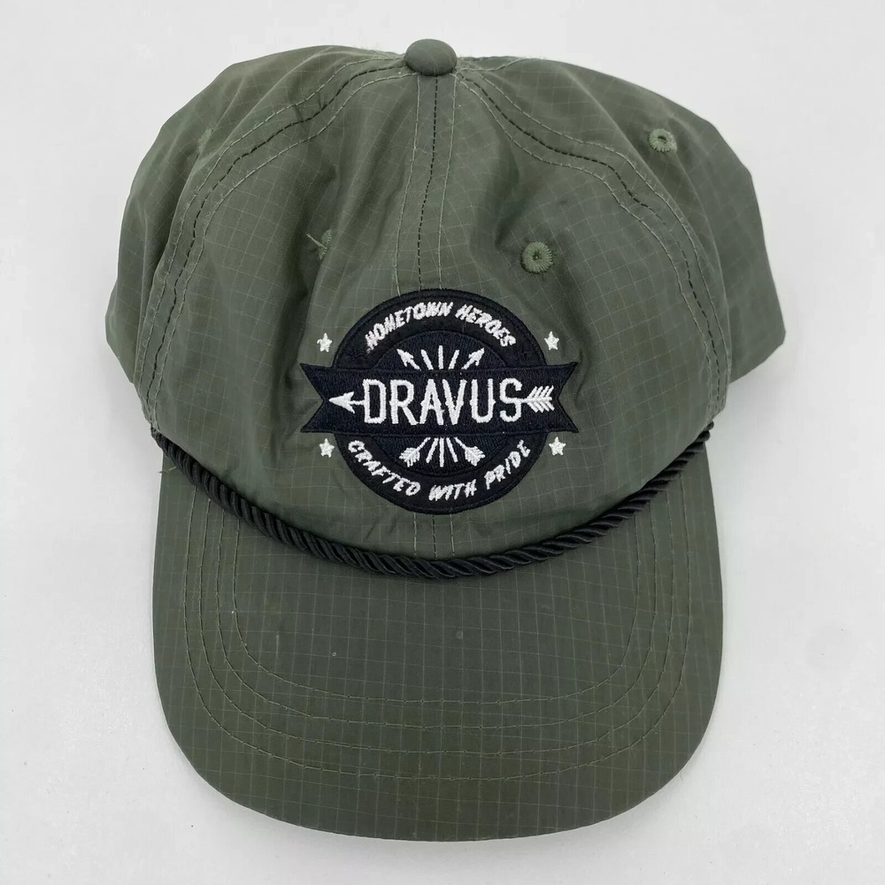 Dravus Hometown Heroes Olive Green Ripstop Rope Snapback Hat Mens Adjustable
